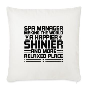 SPA Manager Job Wellness Funny SPA Management Sayi - Sofa pillowcase 17,3'' x 17,3'' (45 x 45 cm) - natural white - Front