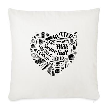 Heart Baking Pastry Baker Bread Bake Cake Bakers - Sofa pillowcase 17,3'' x 17,3'' (45 x 45 cm) - natural white - Front