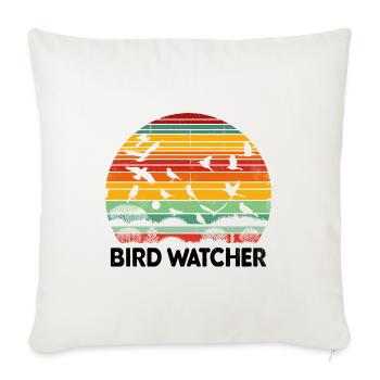 Vogelbeobachter Vögel Vogelbeobachtung Vogelbeobachter Vogelbeobachter - Sofakissenbezug 45 x 45 cm - Naturweiß  - Vorne
