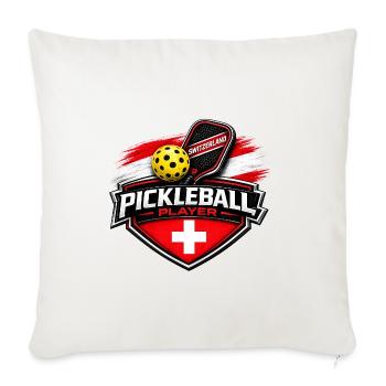 Pickleball SUISSE - Housse de coussin décorative 45 x 45 cm - blanc nature - Devant
