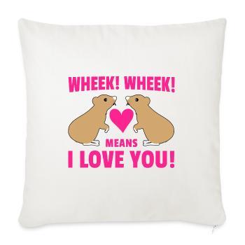Wheek Wheek Graphic Guinea Pig Owner Pet Cavy Anim - Sofakissenbezug 45 x 45 cm - Naturweiß  - Vorne
