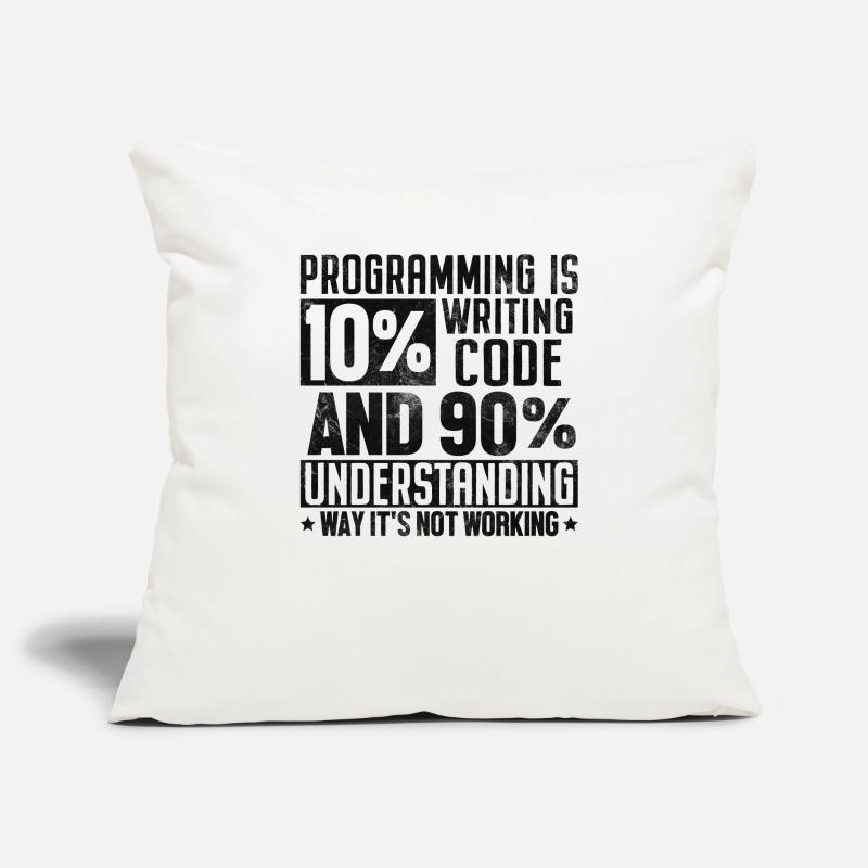 Funny Programming Coding Humor Developer Computer Sofa pillowcase 17,3'' x 17,3'' (45 x 45 cm)