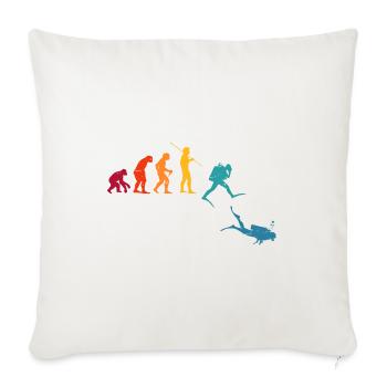 Evolution Graphic Diver Diving Scuba Diver Apnoe S - Sofakissenbezug 45 x 45 cm - Naturweiß  - Vorne