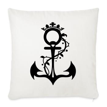 L'ancre - foi, l'espérance, l'amour - Housse de coussin décorative 45 x 45 cm - blanc nature - Devant