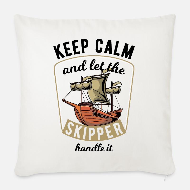 Keep Calm Sailing - Sofakissenbezug 45 x 45 cm - Naturweiß 