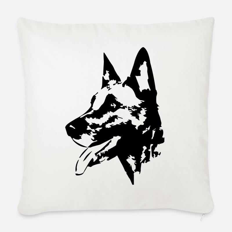 Malinois Kopf - Sofakissenbezug 45 x 45 cm - Naturweiß 