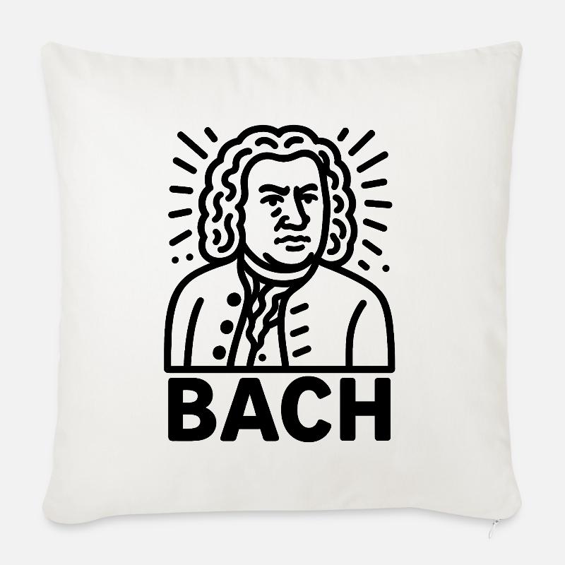 Johann Sebastian Bach - Sofakissenbezug 45 x 45 cm - Naturweiß 