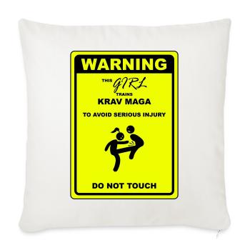 Warnung! Dieses Mädchen macht Krav Maga - Sofakissenbezug 45 x 45 cm - Naturweiß  - Vorne