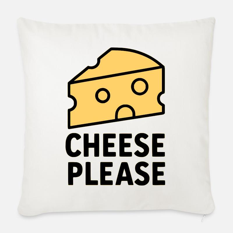 Cheese Please - Sofakissenbezug 45 x 45 cm - Naturweiß 