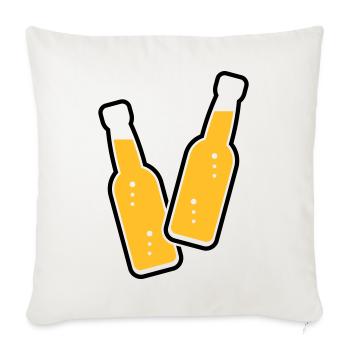 2 bouteilles de pain grillé (Bière / Limonade / Sale 2C) - Housse de coussin décorative 45 x 45 cm - blanc nature - Devant