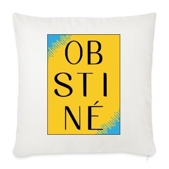 Obstiné en contraste jaune - Housse de coussin décorative 45 x 45 cm - blanc nature - Devant