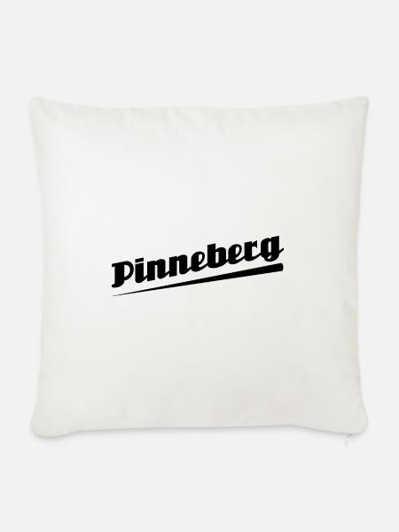 Pinneberg - Textdesign mit Stadtnamen - Sofakissenbezug 45 x 45 cm - Naturweiß 