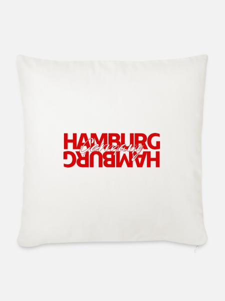 Hamburg Germany Bold Typography - Sofakissenbezug 45 x 45 cm - Naturweiß 