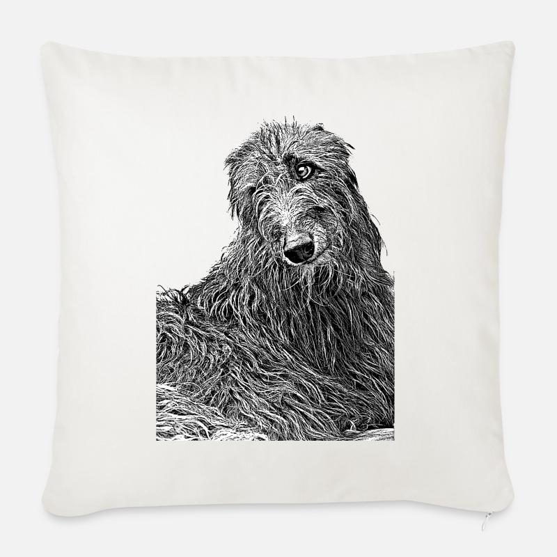 Scottish Greyhound - Sofa pillowcase 17,3'' x 17,3'' (45 x 45 cm) - natural white