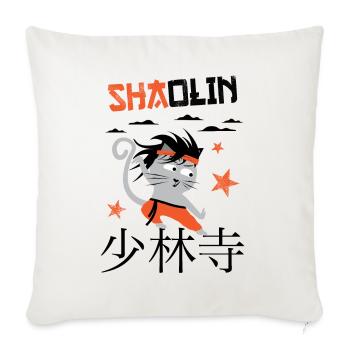 Lustige Katze, Shaolin Lustige Katze Meister Kung Fu - Sofakissenbezug 45 x 45 cm - Naturweiß  - Vorne