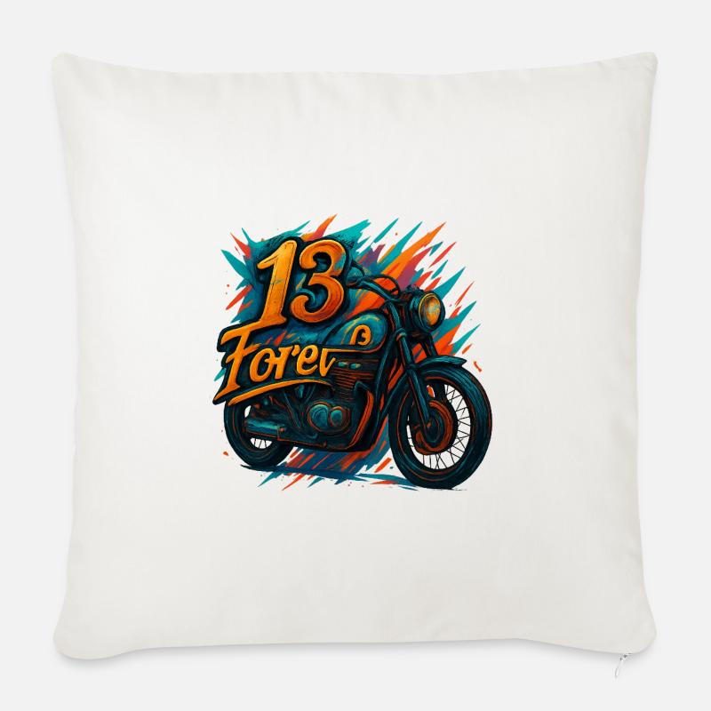 13FarbeMoto - Sofakissenbezug 45 x 45 cm - Naturweiß 