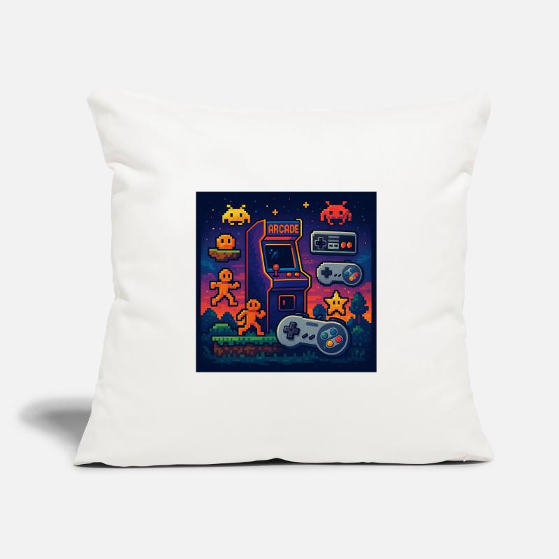 Conception de jeu d’arcade Pixel rétro Housse de coussin décorative 45 x 45 cm