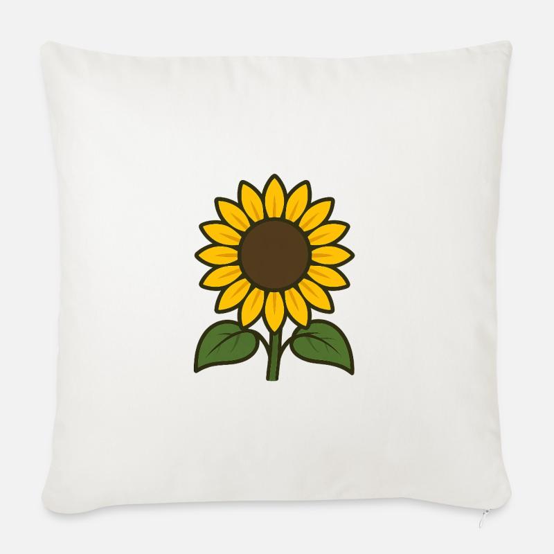 Sonnenblume - Sofakissenbezug 45 x 45 cm - Naturweiß 
