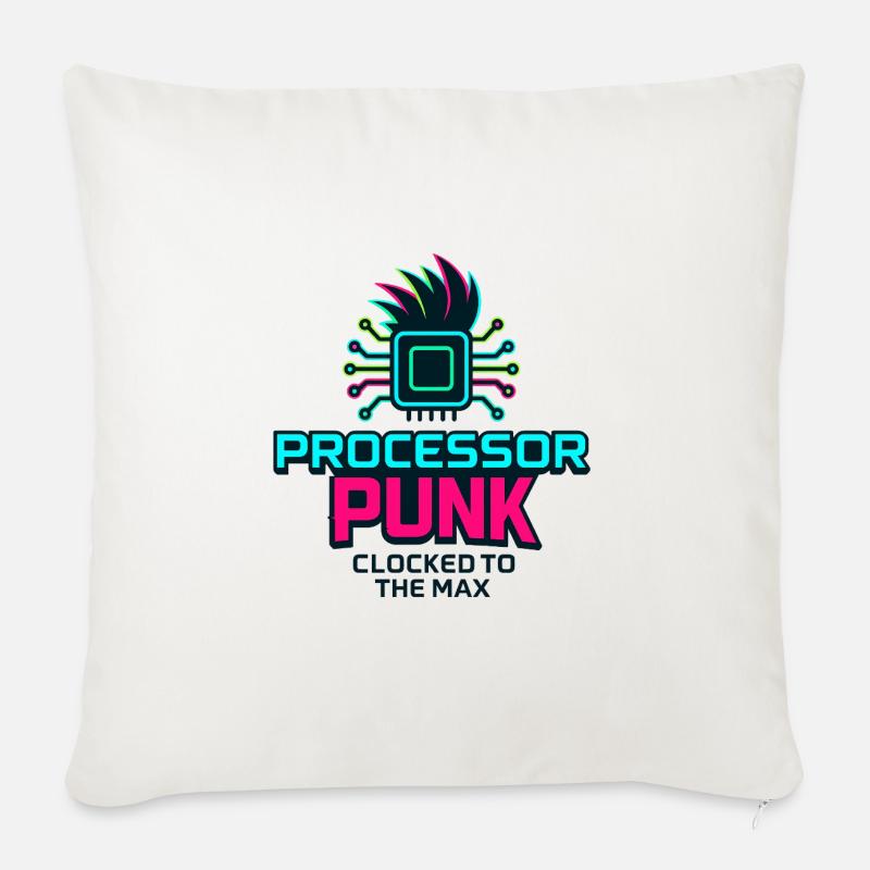 Processor Punk - Sofakissenbezug 45 x 45 cm - Naturweiß 