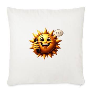 Sonnenlächeln am Telefon - Sofakissenbezug 45 x 45 cm - Naturweiß  - Vorne