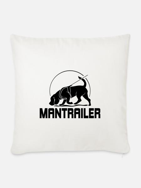 MANTRAILER Hundesport Suchhunde Hunde Hund - Sofakissenbezug 45 x 45 cm - Naturweiß 