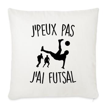 J'peux pas j'ai futsal - Housse de coussin décorative 45 x 45 cm - blanc nature - Devant