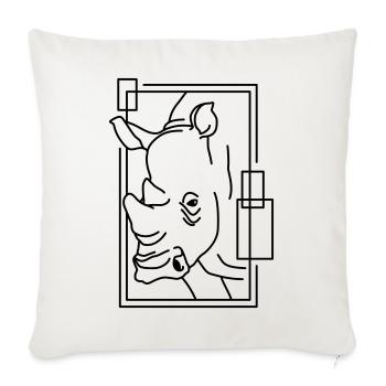 Rhinoceros in geometric design - Sofa pillowcase 17,3'' x 17,3'' (45 x 45 cm) - natural white - Front