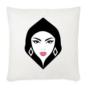 BW Woman Geometrische Schönheit, die Aufmerksamkeit erregt - Sofakissenbezug 45 x 45 cm - Naturweiß  - Vorne