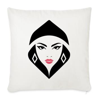 Cobra Queen – kraftvoll, weiblich und gebieterisch - Sofakissenbezug 45 x 45 cm - Naturweiß  - Vorne