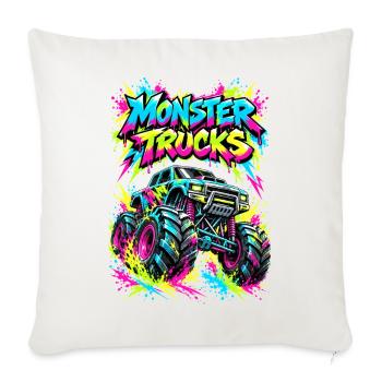 Monster Trucks Graffiti Neon - Sofakissenbezug 45 x 45 cm - Naturweiß  - Vorne