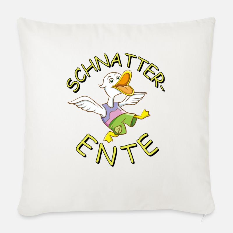 Schnatterente - Sofakissenbezug 45 x 45 cm - Naturweiß 