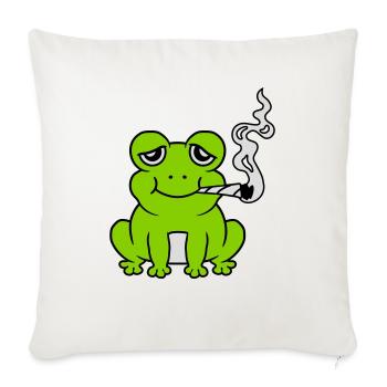 Grenouille à joint de mauvaise herbe lapidée - Housse de coussin décorative 45 x 45 cm - blanc nature - Devant