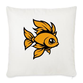 Poisson rouge Poisson Bande Dessinée - Housse de coussin décorative 45 x 45 cm - blanc nature - Devant