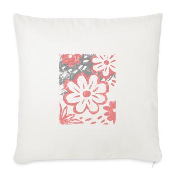 Flowers - Spring - Summer - Saying - Sofa pillowcase 17,3'' x 17,3'' (45 x 45 cm) - natural white - Front