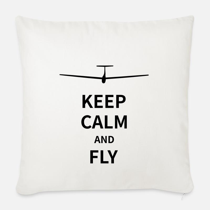 Keep calm and fly - Sofakissenbezug 45 x 45 cm - Naturweiß 