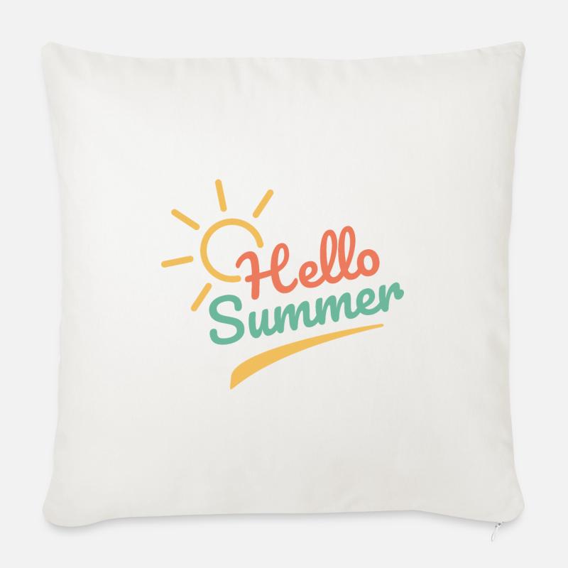 Hello sommer sommer strand urlaub geschenk - Sofakissenbezug 45 x 45 cm - Naturweiß