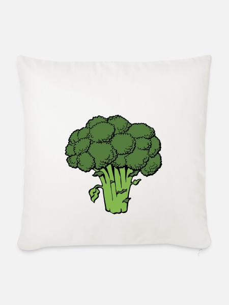 Broccoli Brokkoli Brokoli Gemüse Geschenk Idee - Sofakissenbezug 45 x 45 cm - Naturweiß