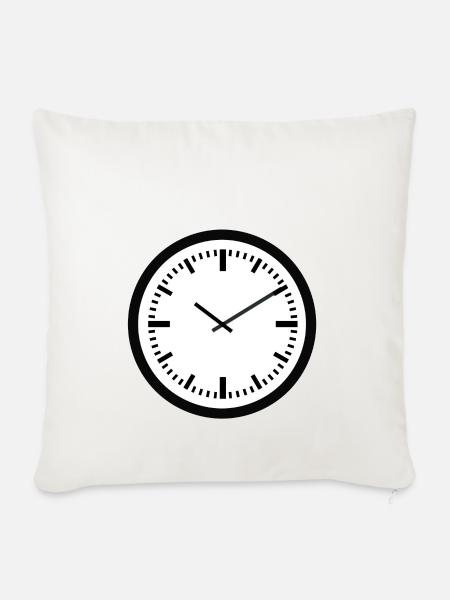 uhr zeit watch clock time hourglass sanduhr76 - Sofakissenbezug 45 x 45 cm - Naturweiß