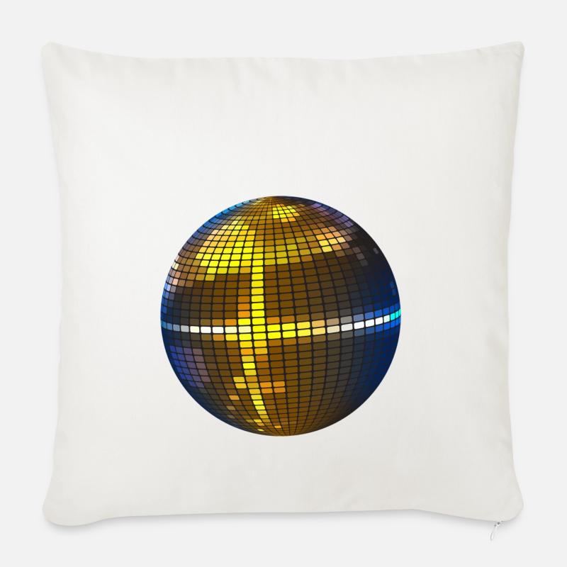 Disco Kugel - Sofakissenbezug 45 x 45 cm - Naturweiß 