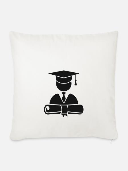 ICON Symbol Bachelor Master - Sofakissenbezug 45 x 45 cm - Naturweiß