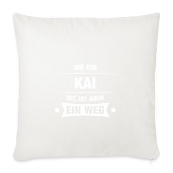 KAI Spruch Geschenkidee Geburtstag Witzig Geschenk - Sofakissenbezug 45 x 45 cm - Naturweiß  - Vorne