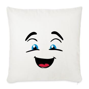 Visage rieur - Housse de coussin décorative 45 x 45 cm - blanc nature - Devant