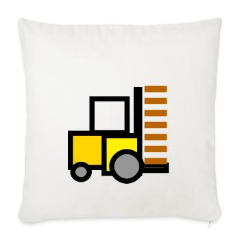 forklift fork lift truck stacker pallet pallet - Sofa pillowcase 17,3'' x 17,3'' (45 x 45 cm) - natural white - Front