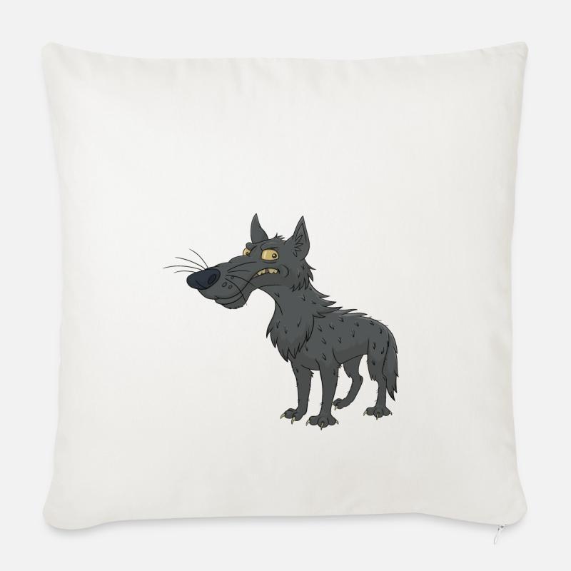 Wolf - Sofakissenbezug 45 x 45 cm - Naturweiß 