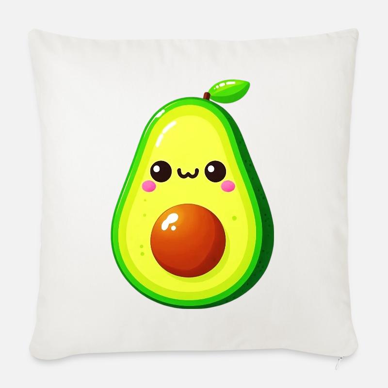 Avocado - Sofakissenbezug 45 x 45 cm - Naturweiß 