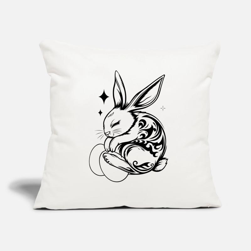 Sleeping Easter Bunny with Tribal and Eggs Sofa pillowcase 17,3'' x 17,3'' (45 x 45 cm)
