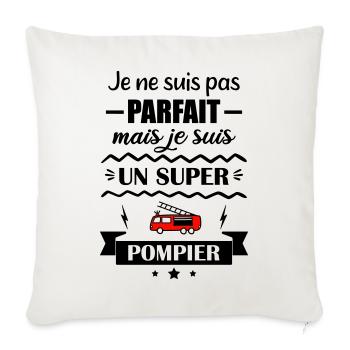 Super Pompier Héros du Feu Camion de pompiers - Housse de coussin décorative 45 x 45 cm - blanc nature - Devant