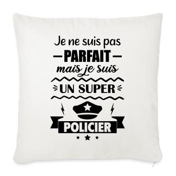 Nicht perfekt, aber super Polizei - Sofakissenbezug 45 x 45 cm - Naturweiß  - Vorne