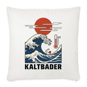 Eisbaden T-Shirt, Kaltbader Shirt Eisduschen Kalt - Sofakissenbezug 45 x 45 cm - Naturweiß  - Vorne