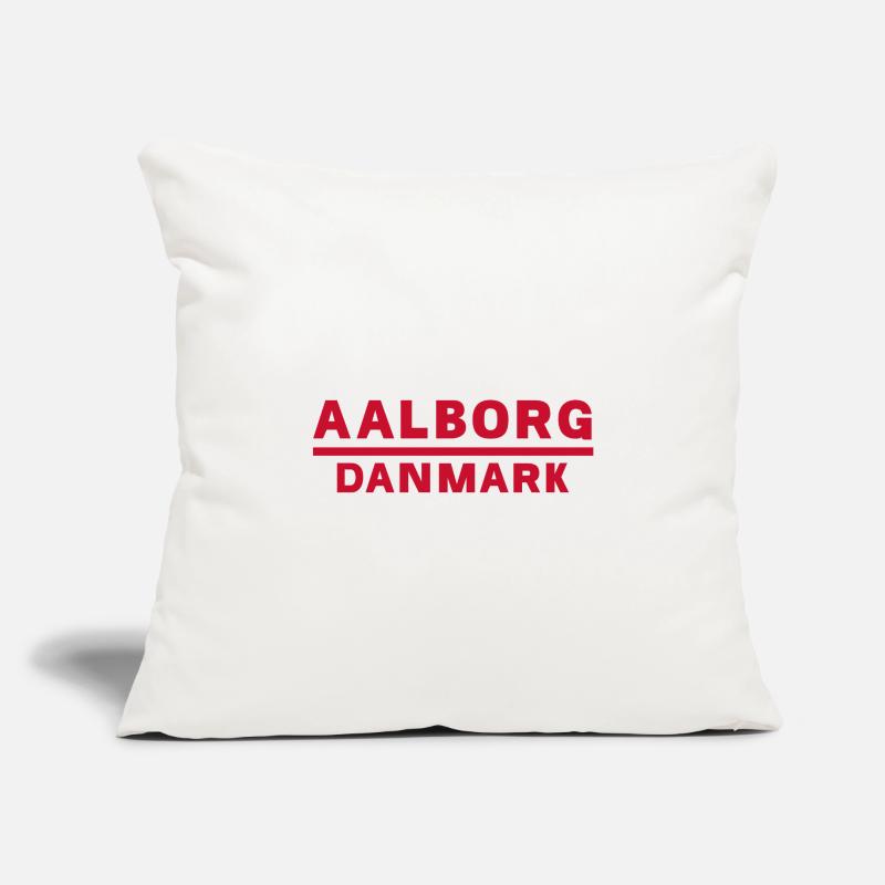 Aalborg, Danemark, Rouge Conception de texte Housse de coussin décorative 45 x 45 cm